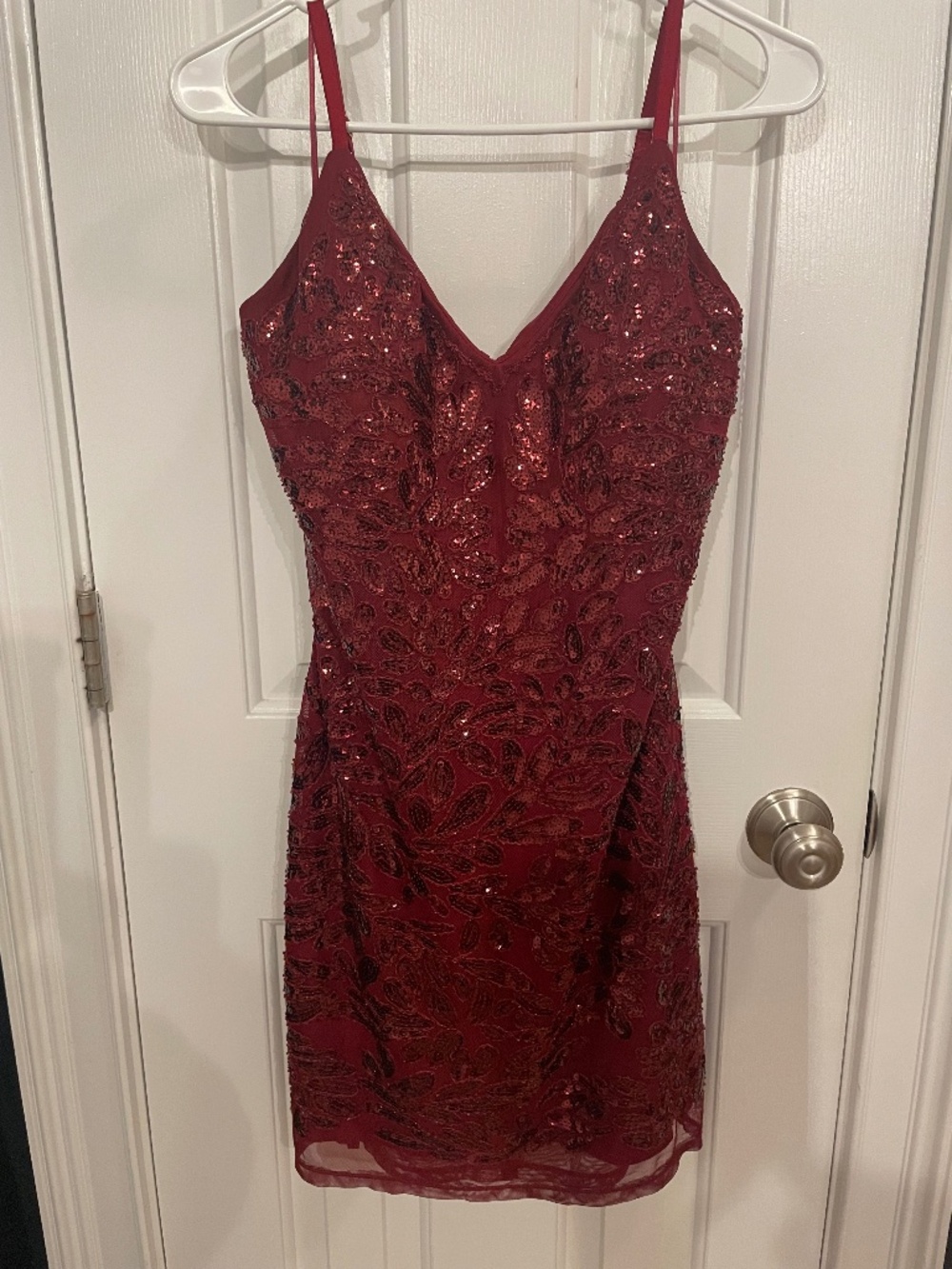 Haute Monde sequined spaghetti strap dress